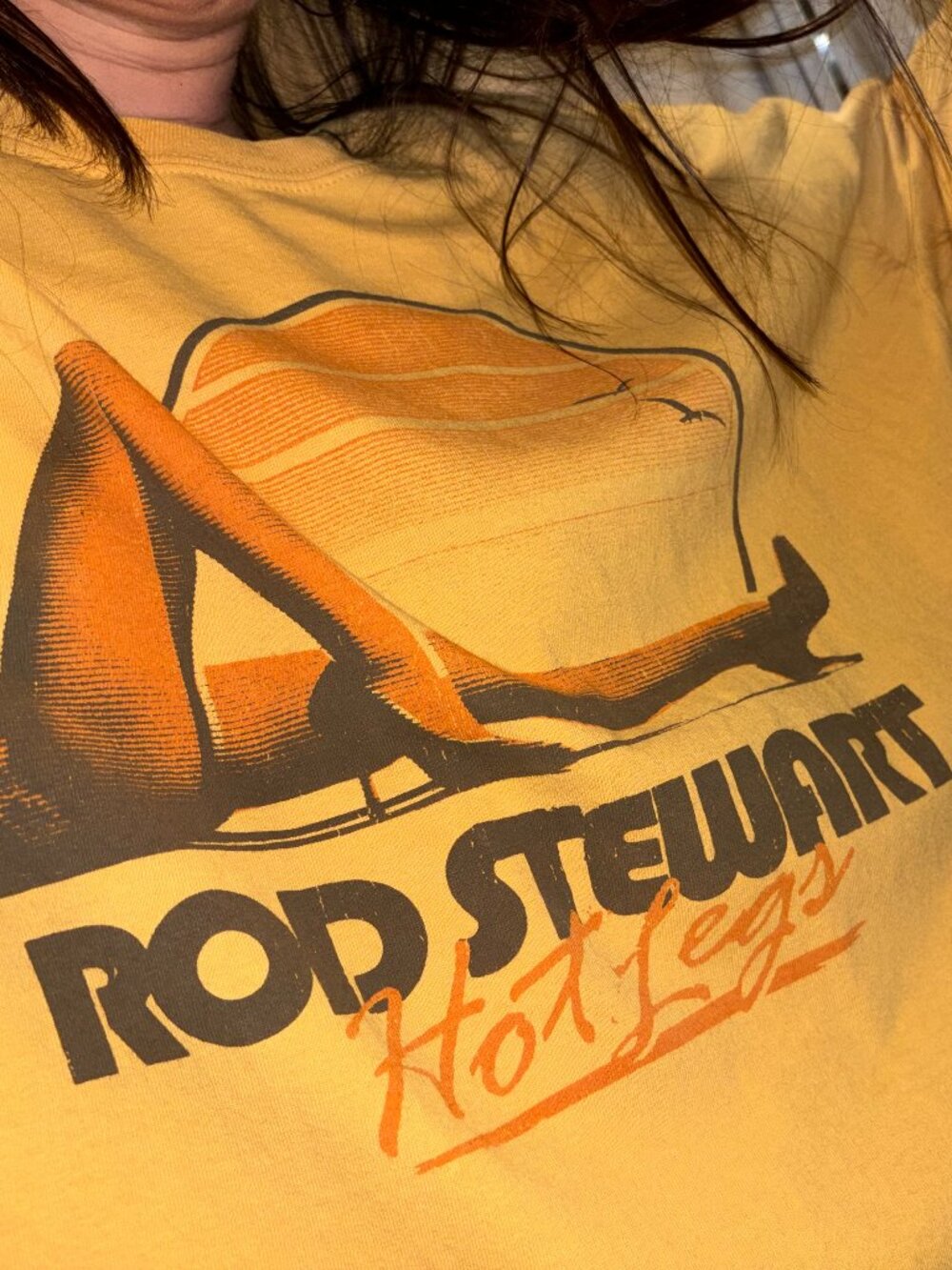 Vintage Rod Stewart Hot Legs Graphic Tee Shirt XL
